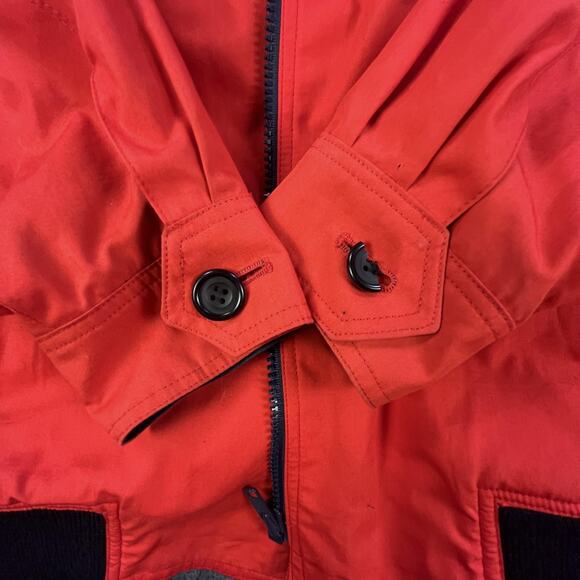 Aquascutum Jacket Mens Large Red Bomber Full Zip Made in England Black Trim - Picture 5 of 8